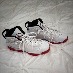 Youth Jordan 6 Rings Red and White Basketball Shoes Size 7 New without Tags.